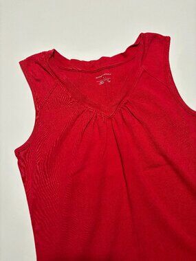 CHRISTOPHER & BANKS CHERRY RED SOFT STRETCH EVERYDAY COTTON TANK TOP